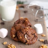 Glass of milk with cookies